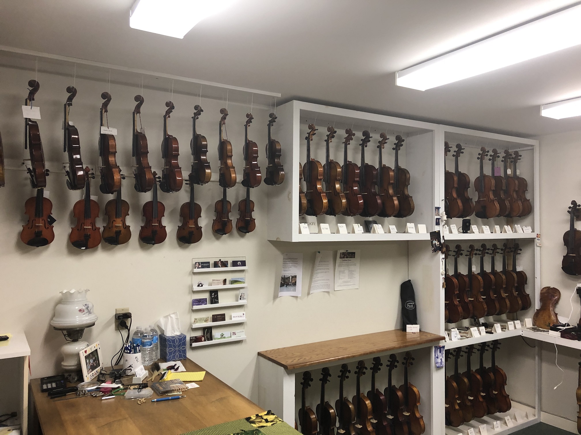 Violins on display